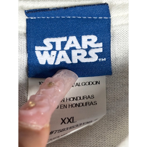 Star Wars XXL White Graphic T Shirt 3D Effect Characters Millennium Falcon - Picture 6 of 12